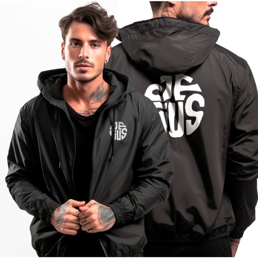Jaqueta Corta Vento Gospel Masculina Jesus P ao GG Moto Dia a Dia cristao