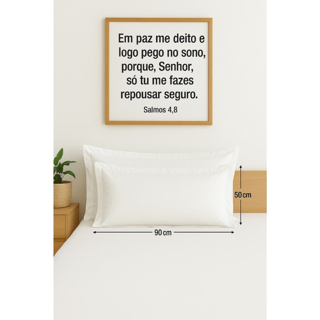 Kit  com 02 Fronhas para Travesseiro King 90x50 com  Abas Americana Percal 400 Fios Extra Macio