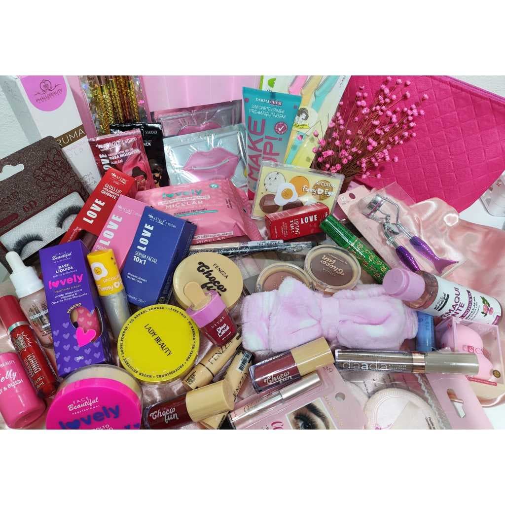 Kit Maquiagem Completo Base Corretivo Batom Melhores Marcas Max Love FaceBeautiful