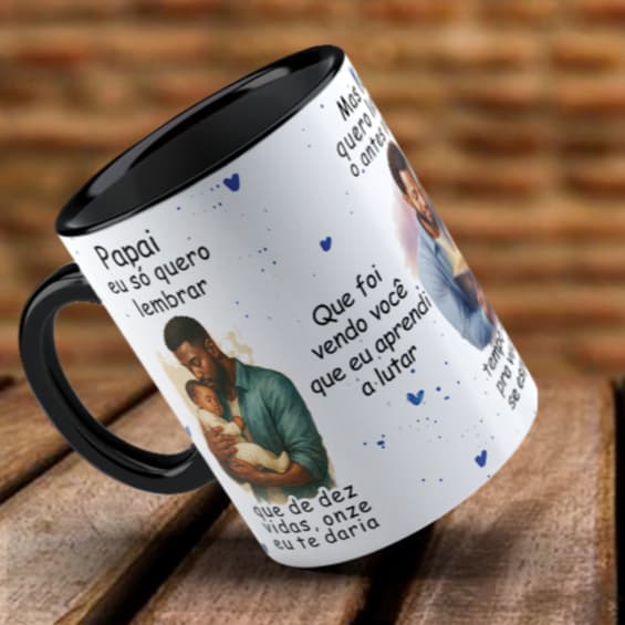 Papai Eu só quero Lembrar - Pai e Filha (mod-03) - Caneca Personalizada