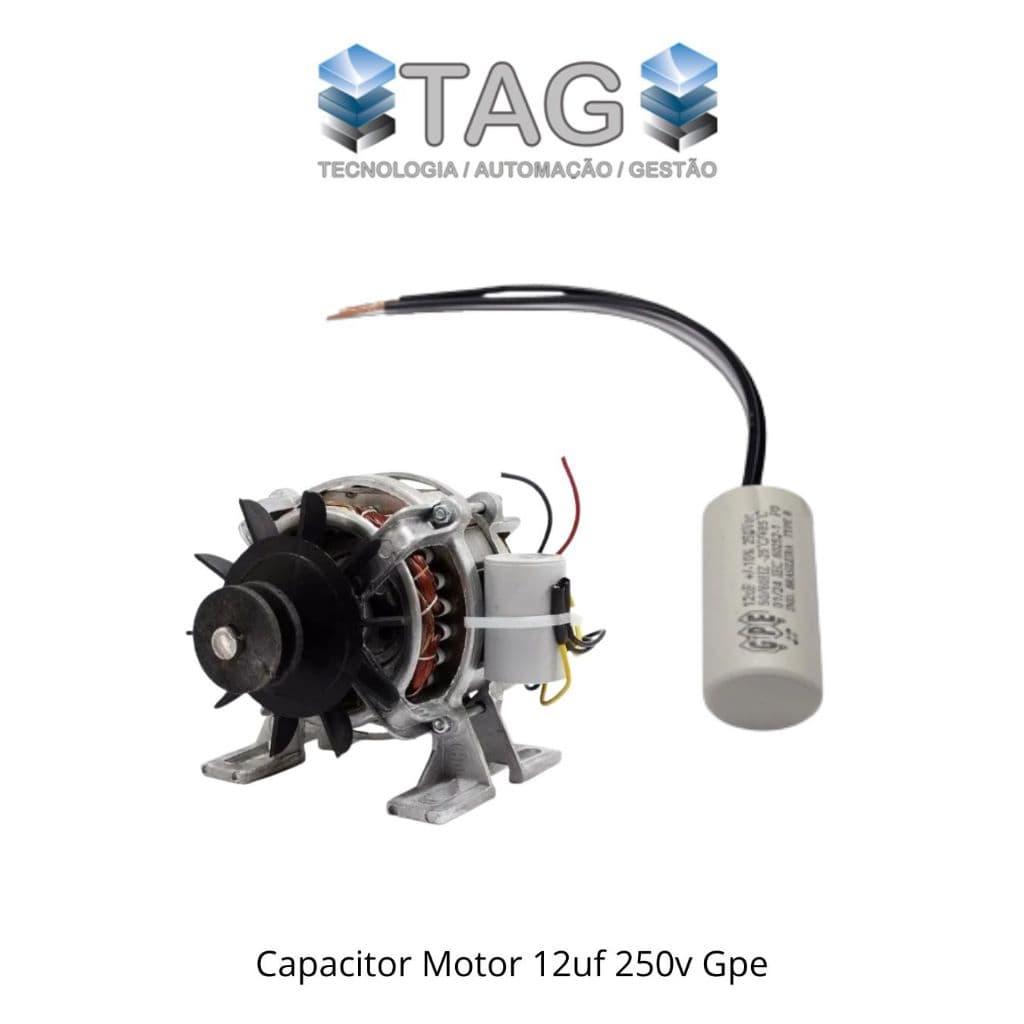 Capacitor de Motor 12uF 127/220VAC - MOTORES EM GERAL