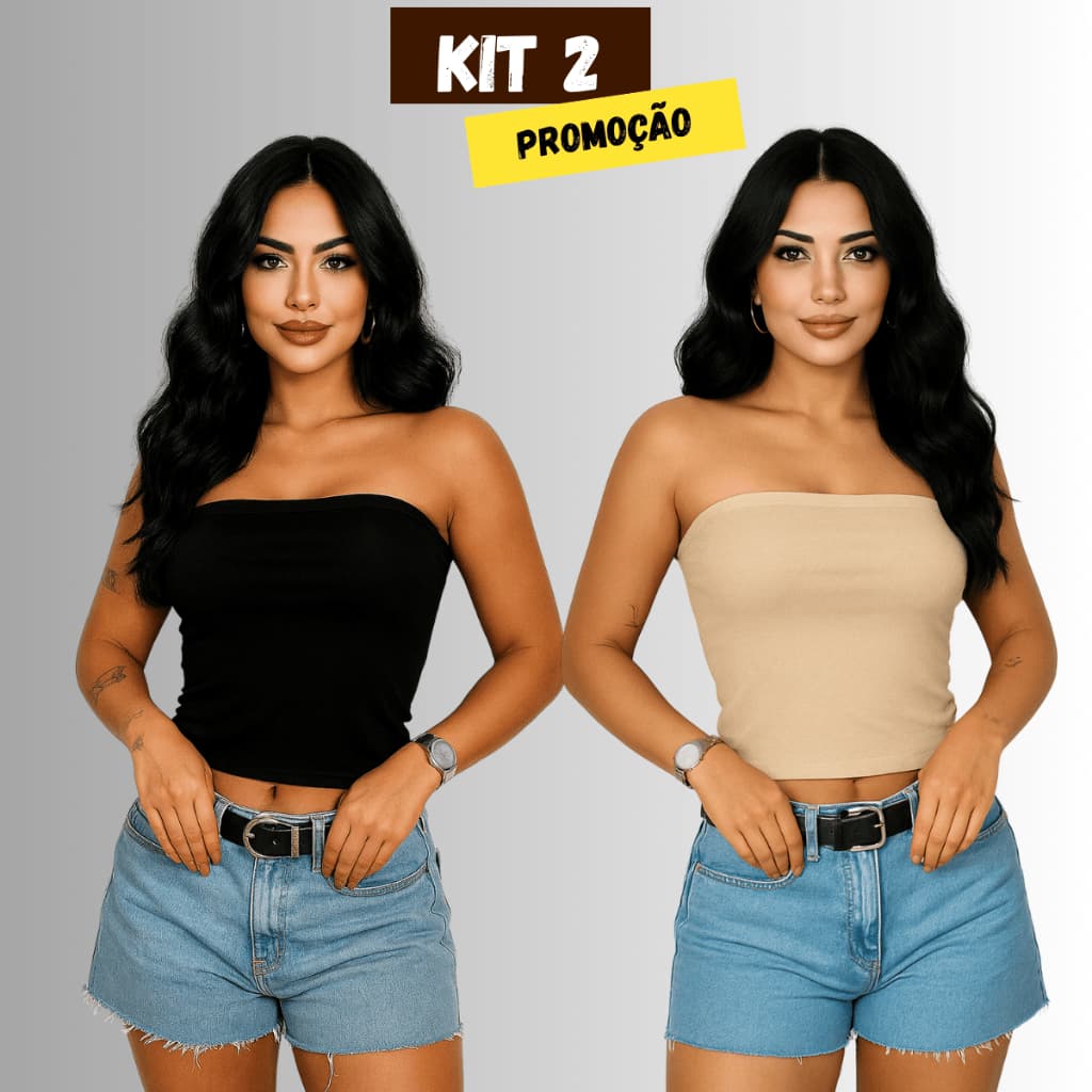 KIT 2 Cropped Tomara Que Caia Top Anaruga Premium Feminino Blogueira PROMOÇÃO