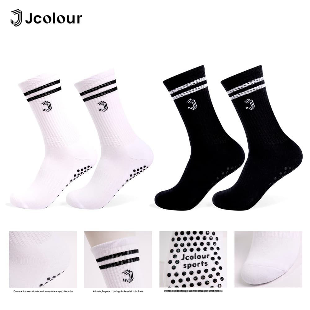 Jcolour Meias desportivas femininas profissionais com pontos anti-derrapantes e absorção de suor