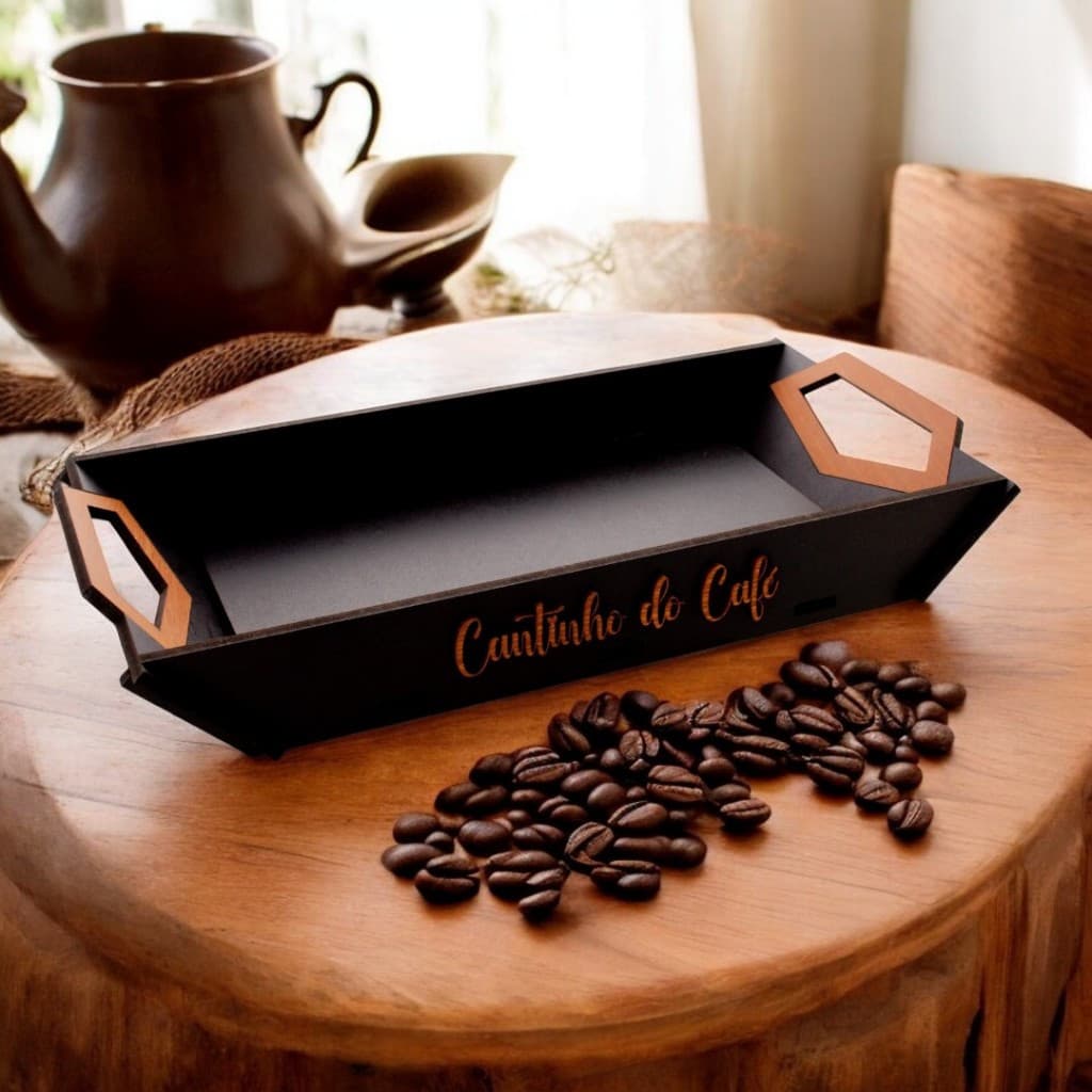 Bandeja de MDF 57cm x 33cm Cantinho do Café