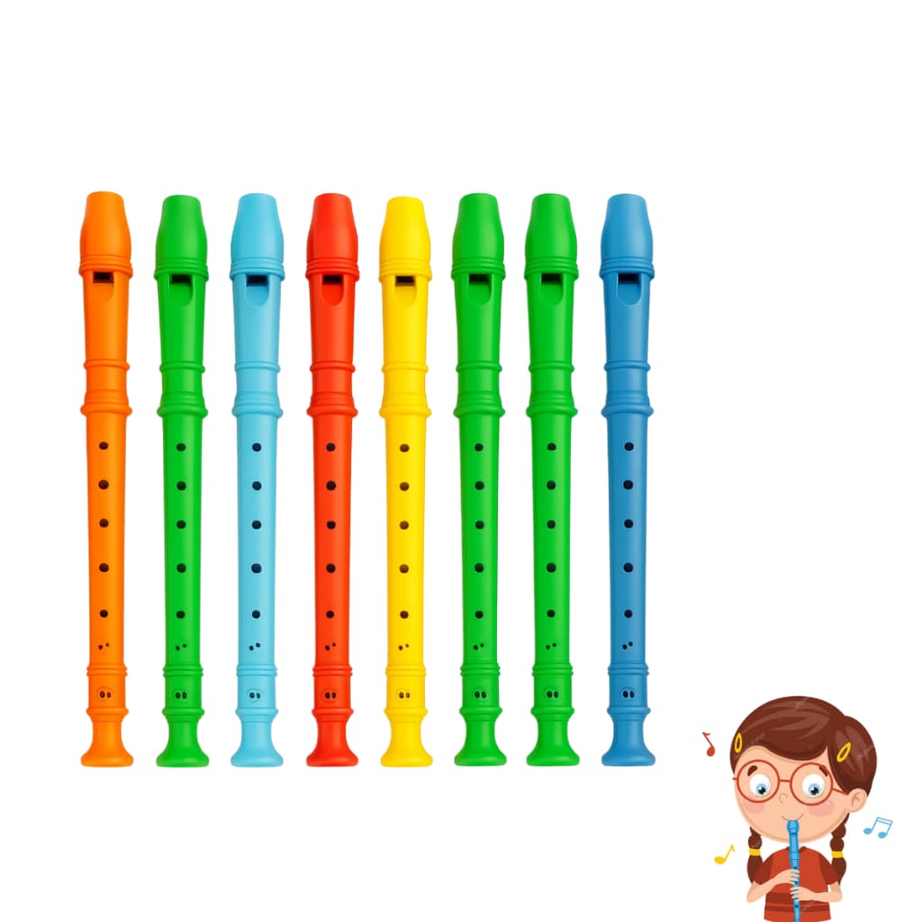 Kit Flauta Doce Infantil Colorida Instrumento Musical Kit Lembrancinha Festa Aniversário