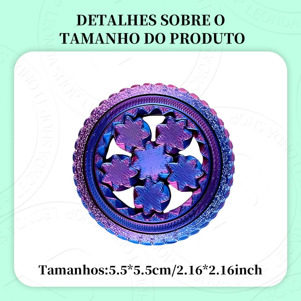Fidget Spinner 3D Táctil Anti Estresse, Brinquedo Giratório Alívio Ansiedade para Adultos