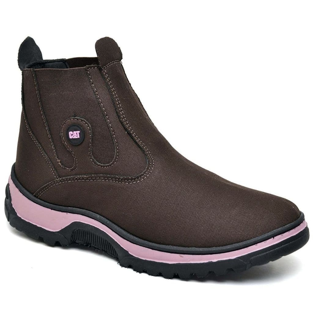 BOTA BOTINA CAT FEMININA TEXANA CALCE FÁCIL LONA REFORÇADA REF:2003
