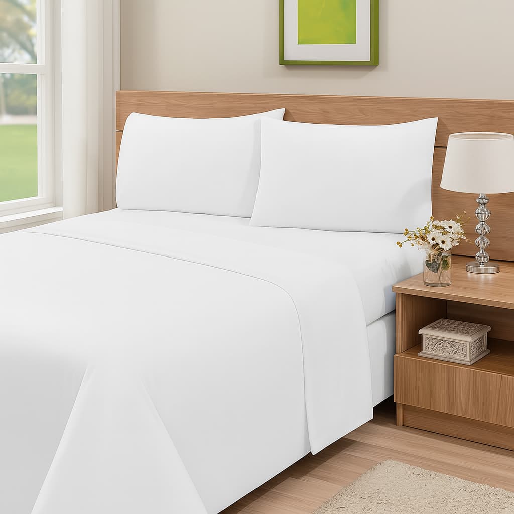 Jogo de Lençol 03 Peças 400 Fios Cama Casal Micropercal Ponto Palito oferta