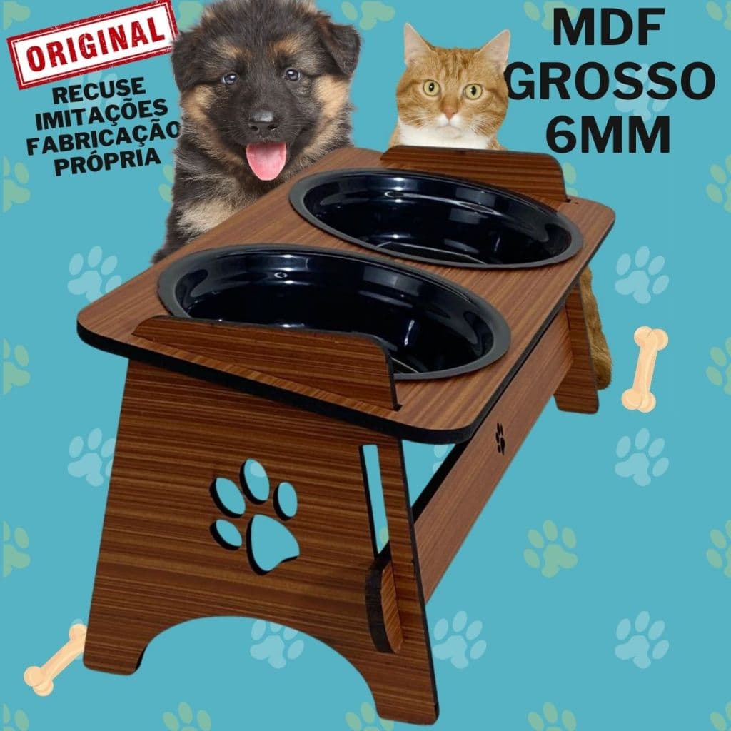 Comedouro Bebedouro Pet Suspenso Para Gato e Cachorro Com TAMPAS