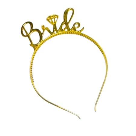 Tiara Bride Despedida de Solteira Noiva Festa Noivado Dourada