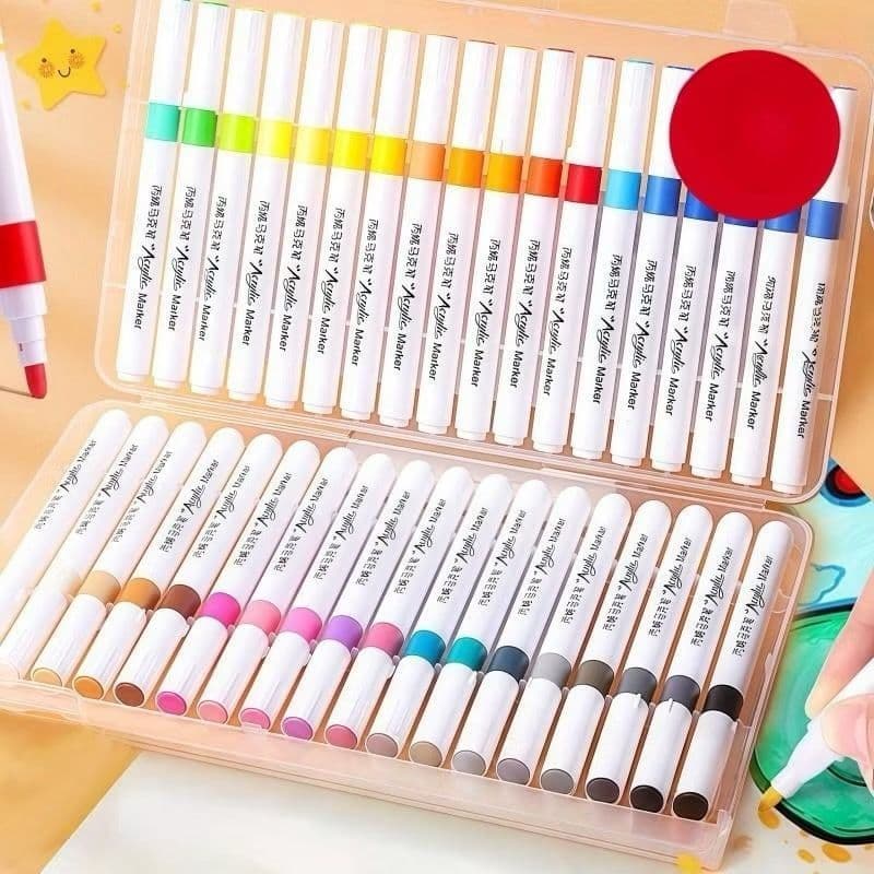 KIT 12 a 60 Marcadores Acrílica Caneta para Cerâmica, Madeira, Metais, Tecido, Tênis Tipo Posca