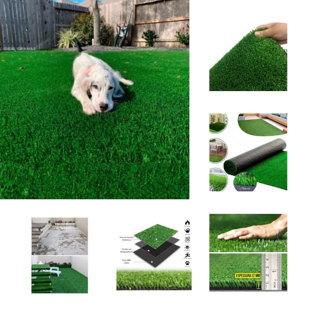 Grama Pet Sintética Decorativa 150x150cm Parede Verde Jardim Decoração Externo 2,25m²