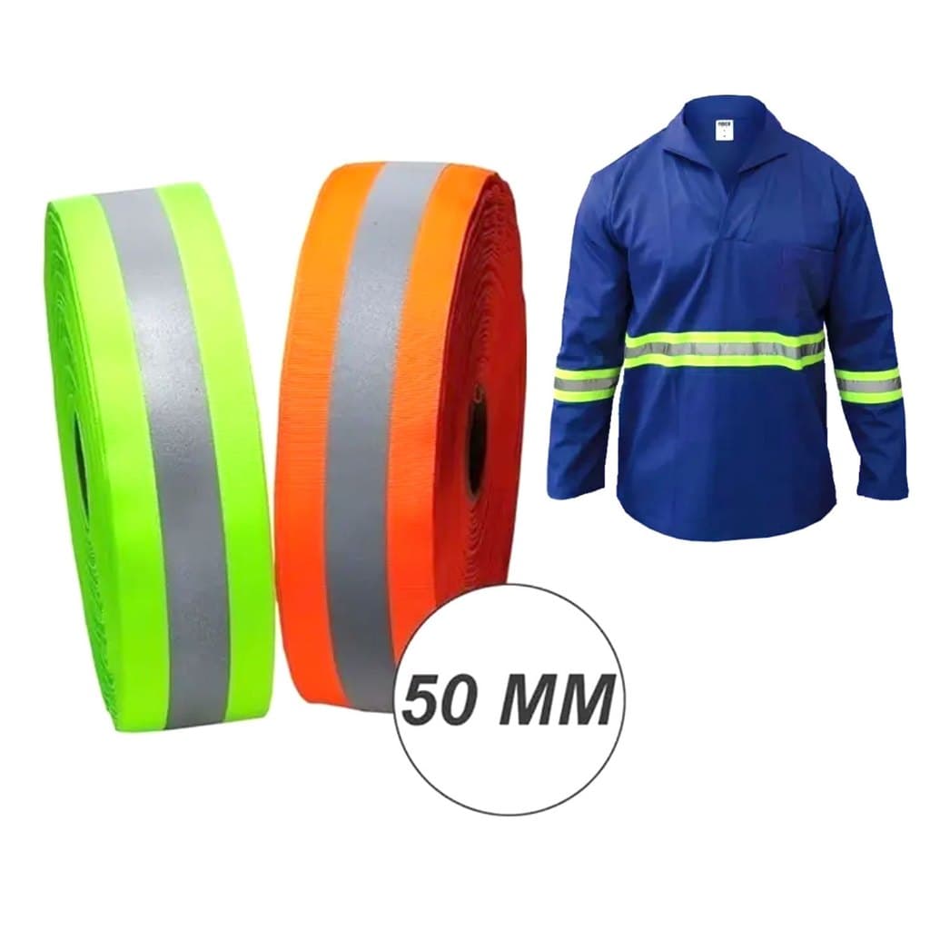 Faixa Refletiva Uniforme Gorgurão Verde Fluorescente 100m