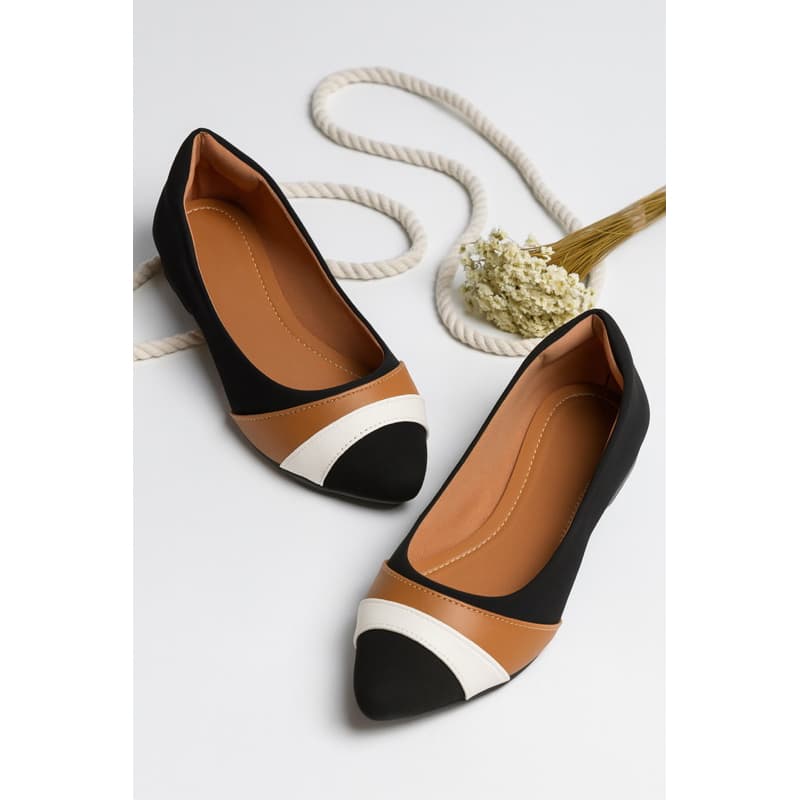 SAPATILHA sapato feminino salome bico fino rasteira bicolor tendencia enfeite