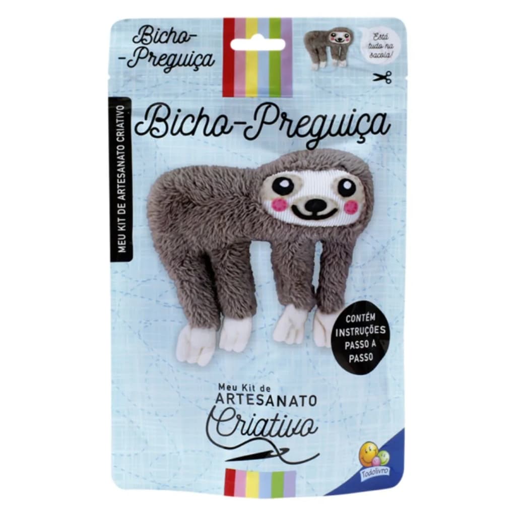 Livro Infantil Kit de Artesanato Criativo Bicho-preguiça