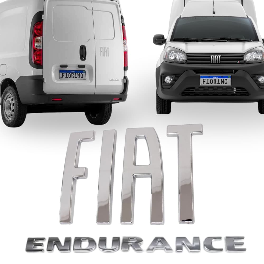 Kit Emblemas Grade E Mala Fiat Fiorino Endurance Cromado Original 2021 2022 2023 2024 2025