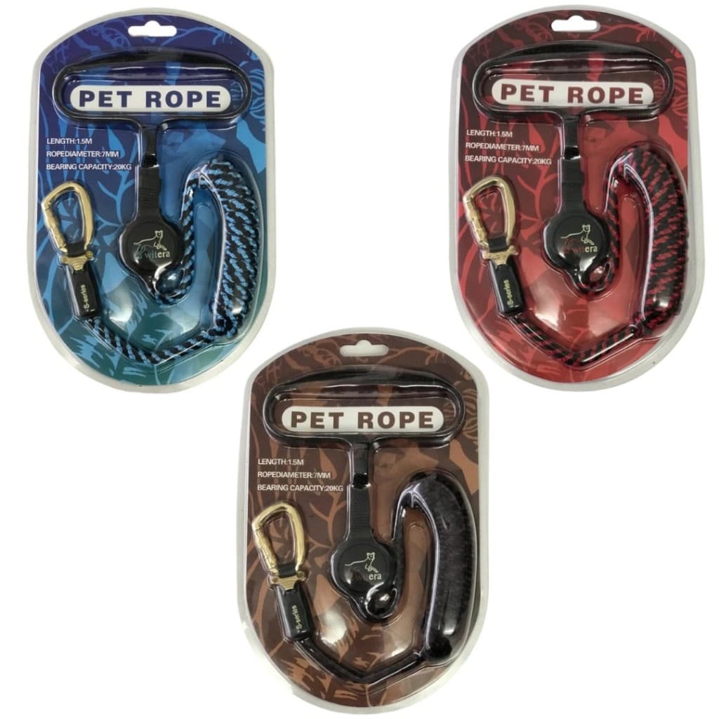 Guia de Corda 1,5M Super Resistente Para Passeio Cães Até 40KG Pequeno Médio Grande Porte LR-0212