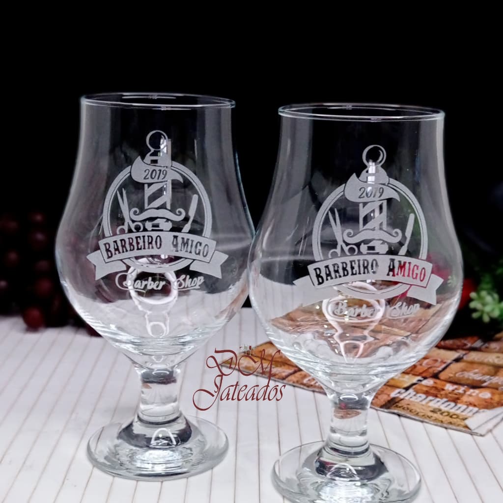 kit 10 Taças Dublin jateadas personalizadas com sua Logo / Tema / Dm Jateados