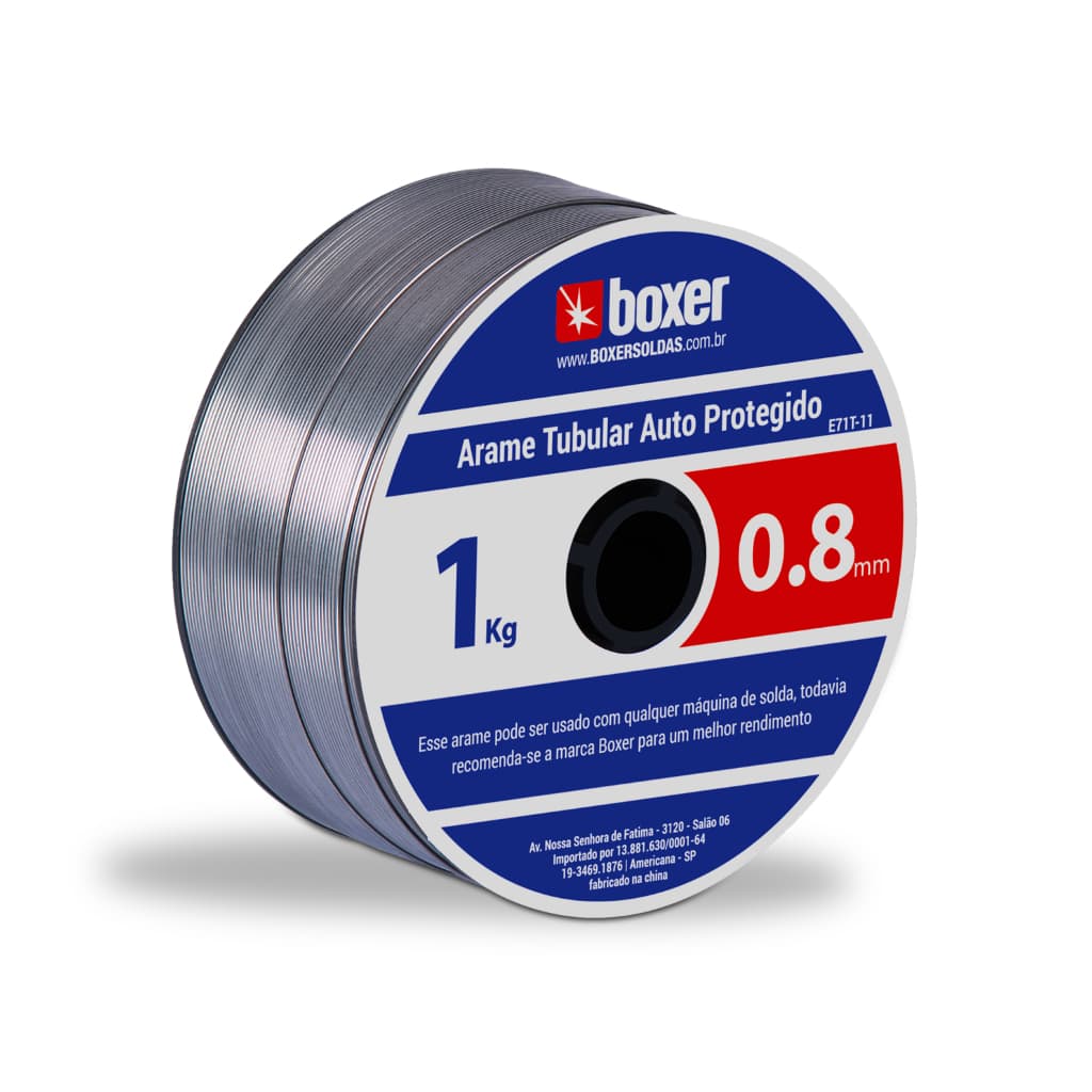 Arame Mig Sem Gás 0.8mm Boxer Rolo 1kg P/ Maquina De Solda