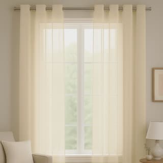 Cortina de Voal Voil Palha para Sala Quarto 3 00 x 2 50 Acabamento Bainha Super Oferta