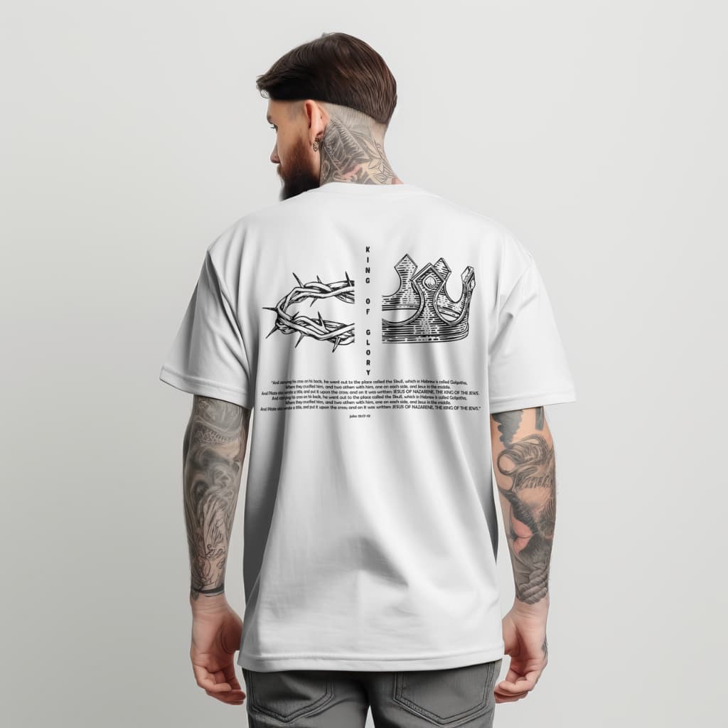 Camiseta Jesus King Coroa o Rei Oversized Streetwear Unisex Blusa Cristã Over Camisa Estilosa