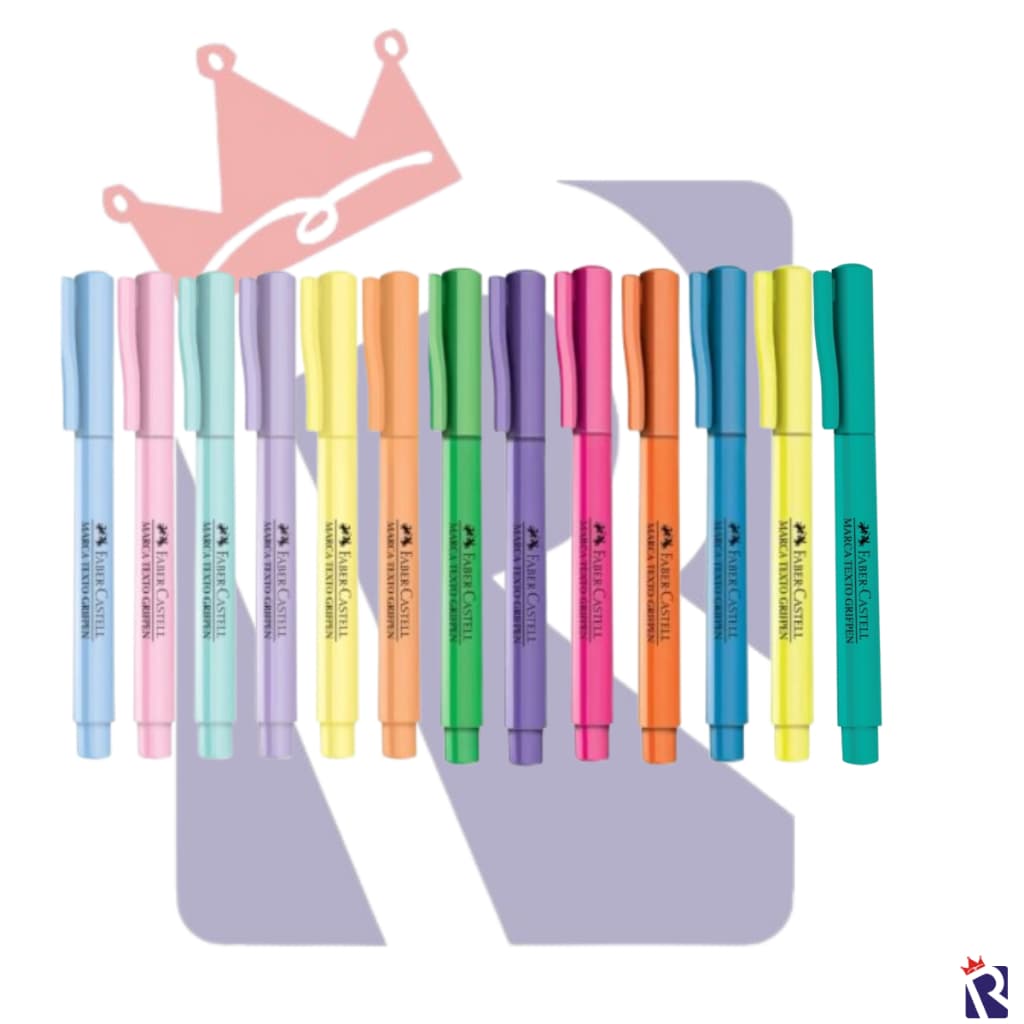 KIT CANETA MARCA-TEXTO FABER-CASTELL NEON OU TOM PASTEL