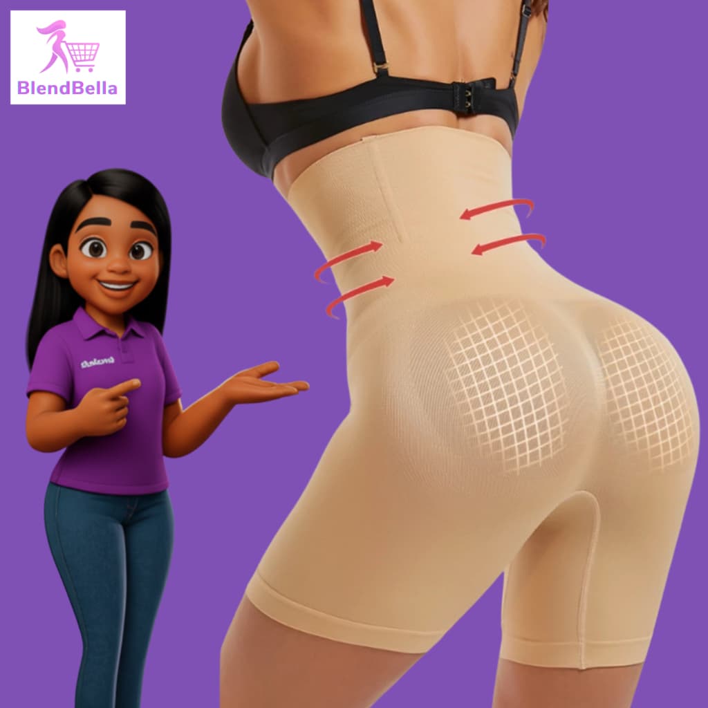 SHORT CINTA MODELADOR ORIGINAL 4 Barbatanas -Alta Compressão -Não Enrola - Diminui Barriga Levanta Bumbum