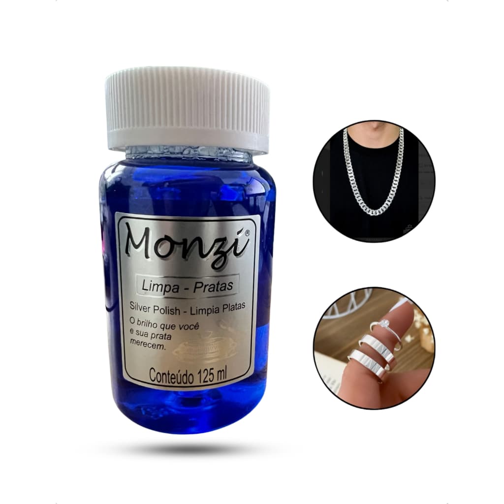 Limpa Prata Monzi 125 Ml Limpeza Grande Original Polimento