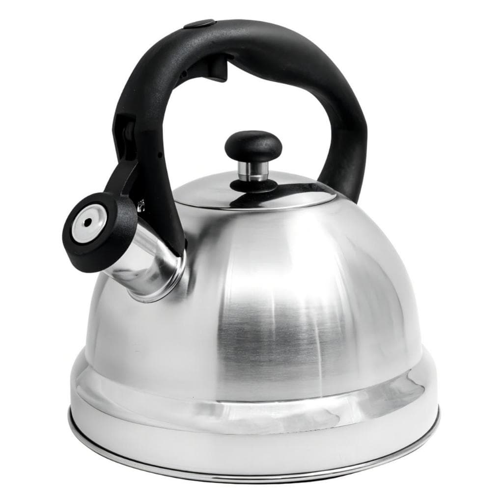 Chaleira Com Apito Bule Em Inox Premium 2,5L Alça Térmica Retrô Fogão Indução - Envio Já!