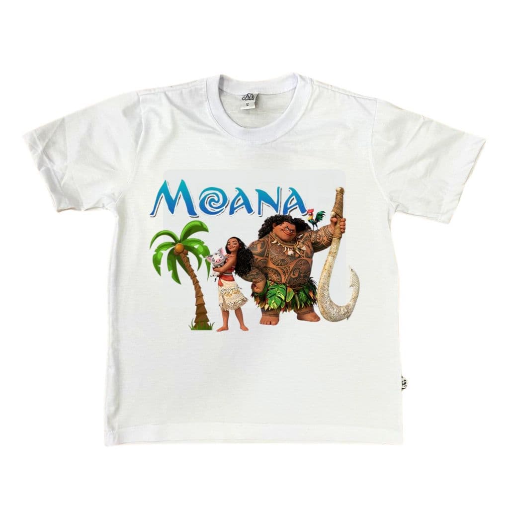 Camiseta tema MOANA  infantil e adulto