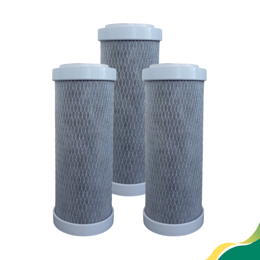 3 Refis para Filtros de Carvão Ativado 7", pontos de uso, chuveiro, pia, bebedouro