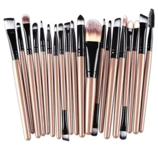 20 Pincéis Para Rosto E Olhos Kit Maquiagem Completo