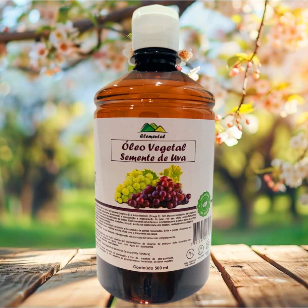 Óleo Vegetal de Sement de Uva 500ml | Hidratante, Anti Estrias e Rejuvenecedor