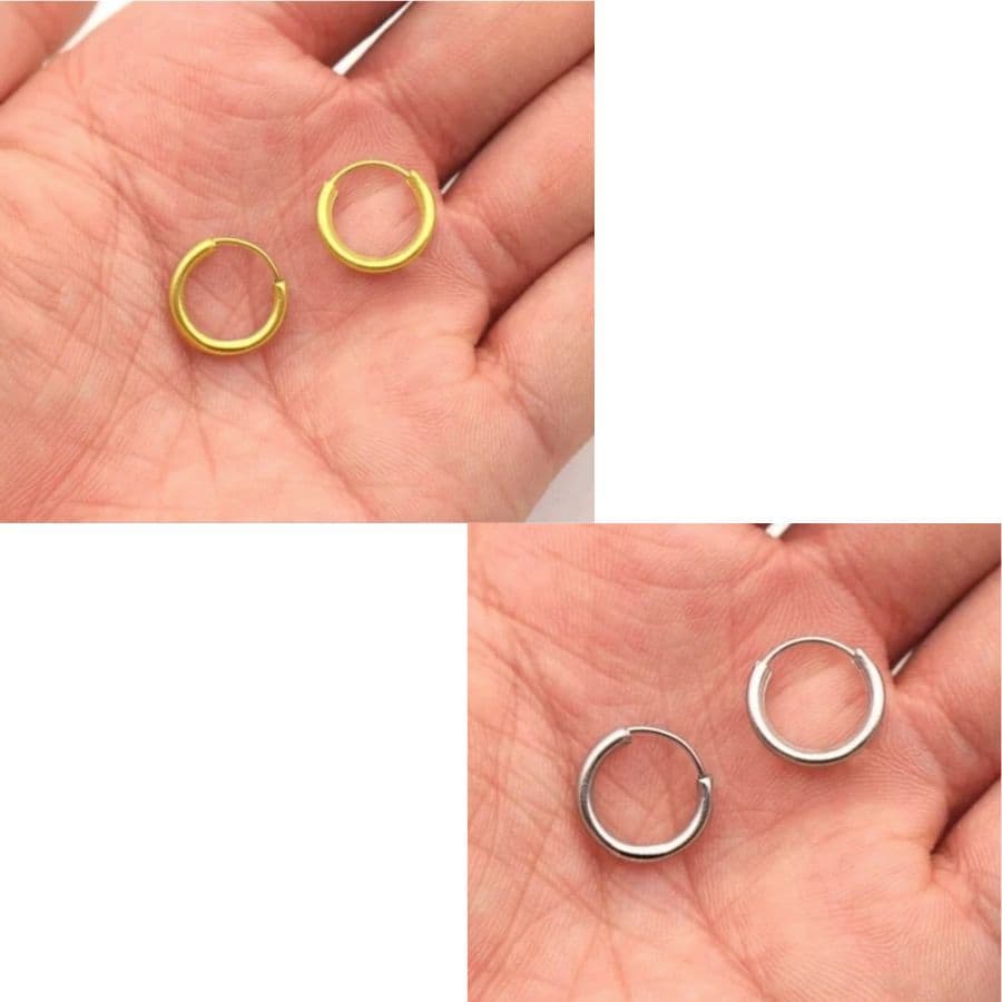 Argolinhas Aço Cirúrgico Zero Alergia 8mm/10mm/12mm