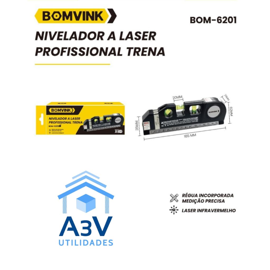 Trena com Nível a Laser Bomvink BOM-6201