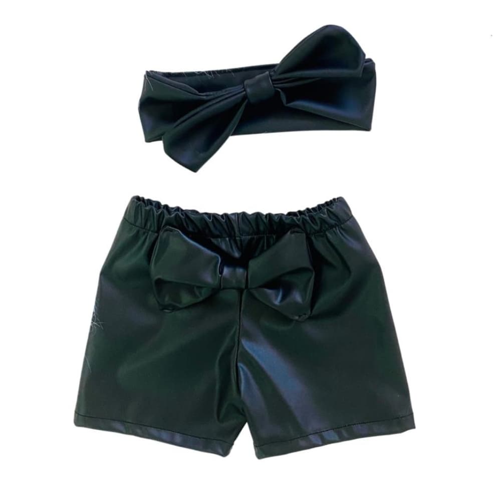 Shorts de Menina Bebê com Faixinha  Cabelo Cirrê  Roupa Moda Bebê Roupinha Blogueinha infantil Luxo