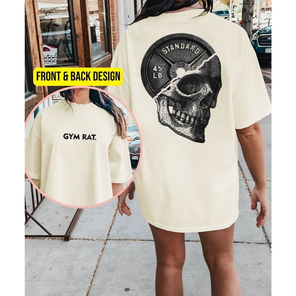 Camiseta Tshirt Oversized 100%Algodão  Feminina Gym Treino Academia Fitness Musculação CAVEIRA