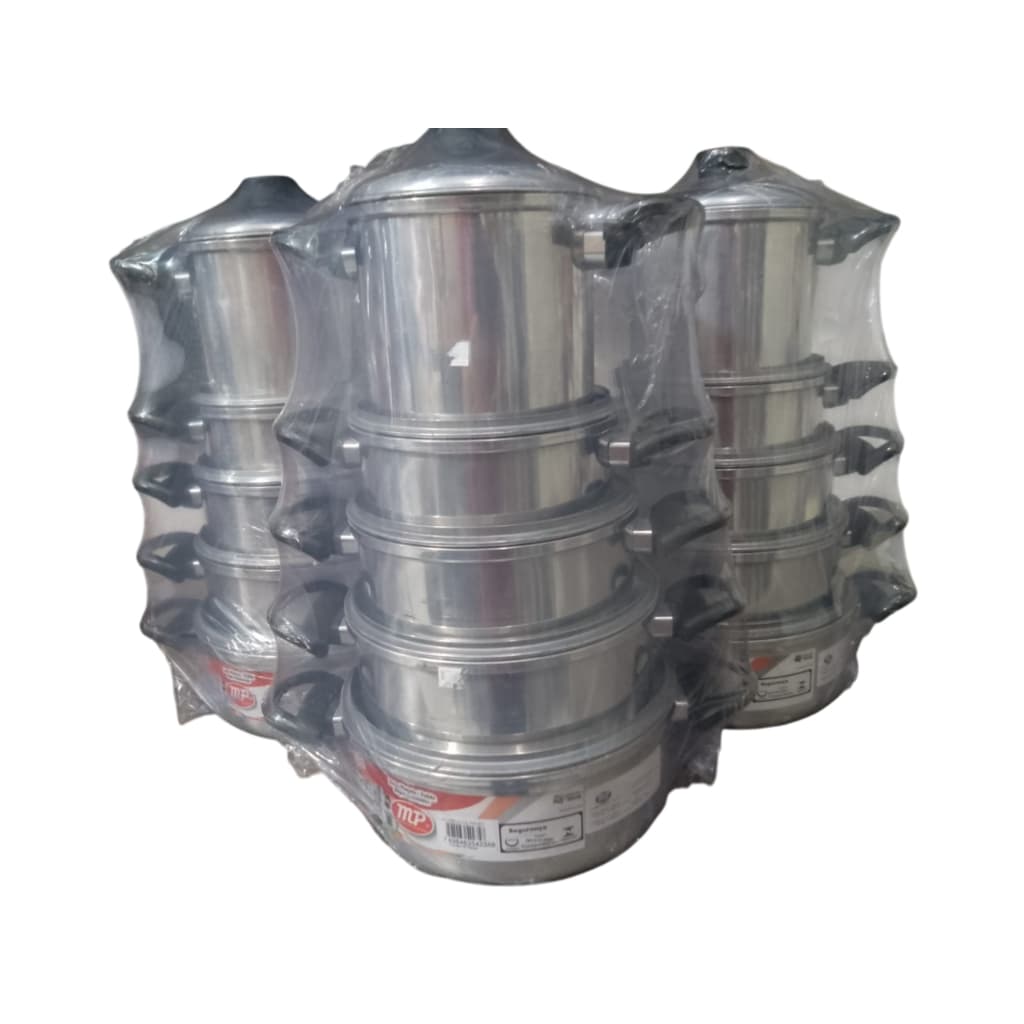 Jogo De Panela Paula 5pçs - Mp Aluminio Cor Prateado