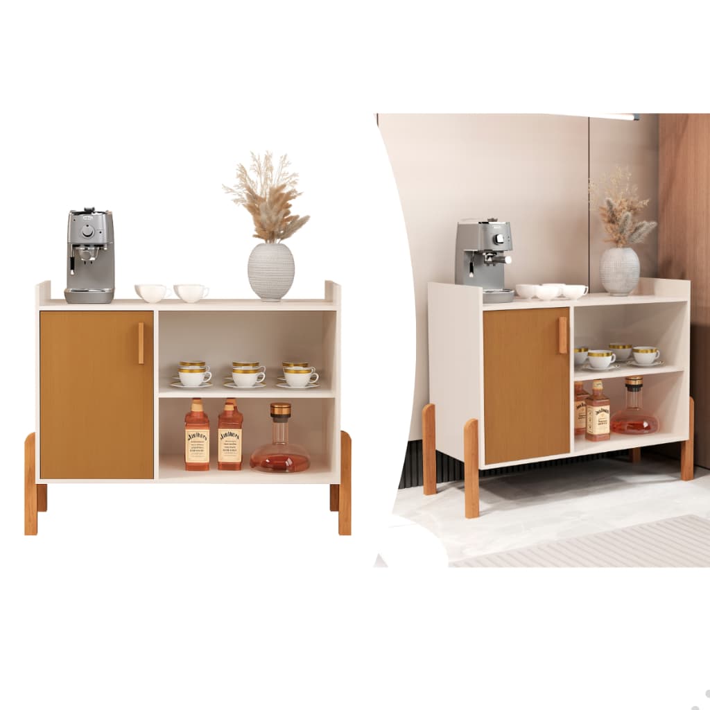 Aparador Adega Balcão Buffet Cantinho Café Bar Sala Jantar Decorativo Com Prateleira E Porta
