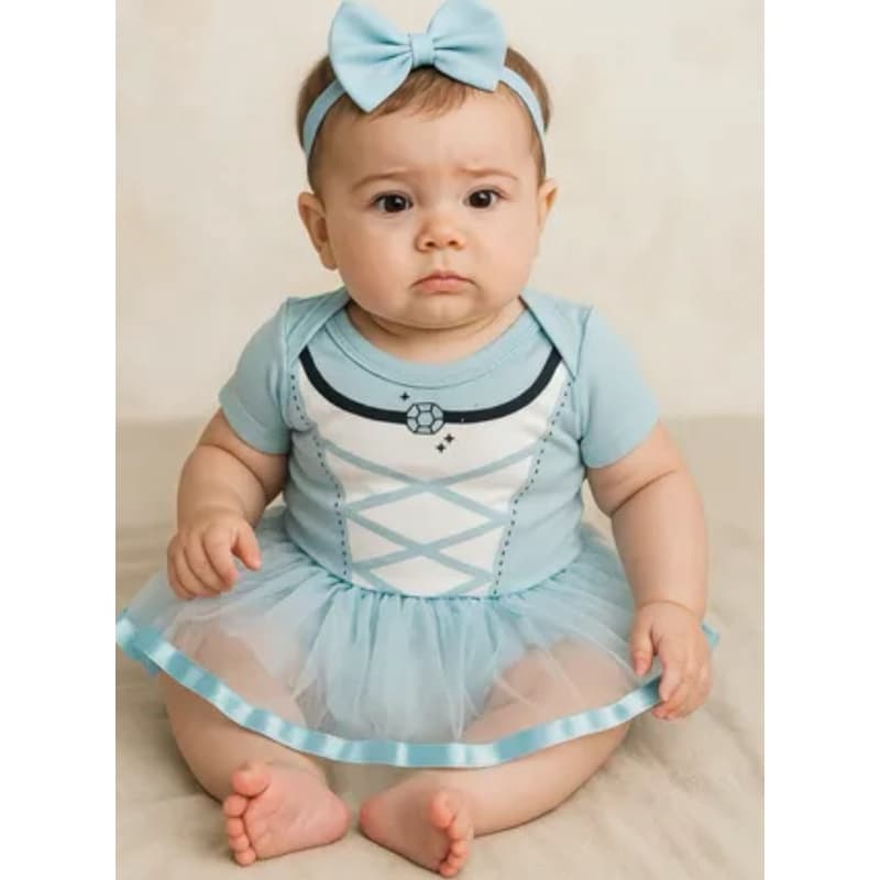 Kit Body Cinderela  Com Tule e Laço - Princesa