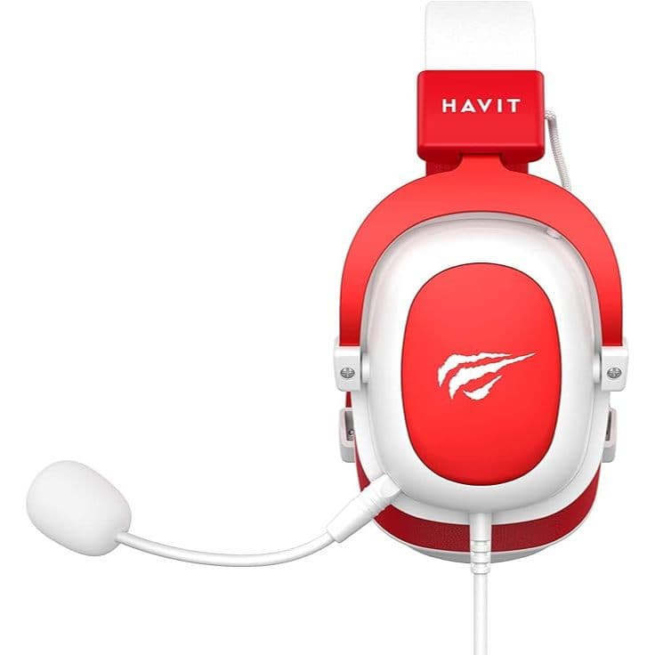Fone Headset Havit H2002d Gamer - Cor Branco E Vermelho