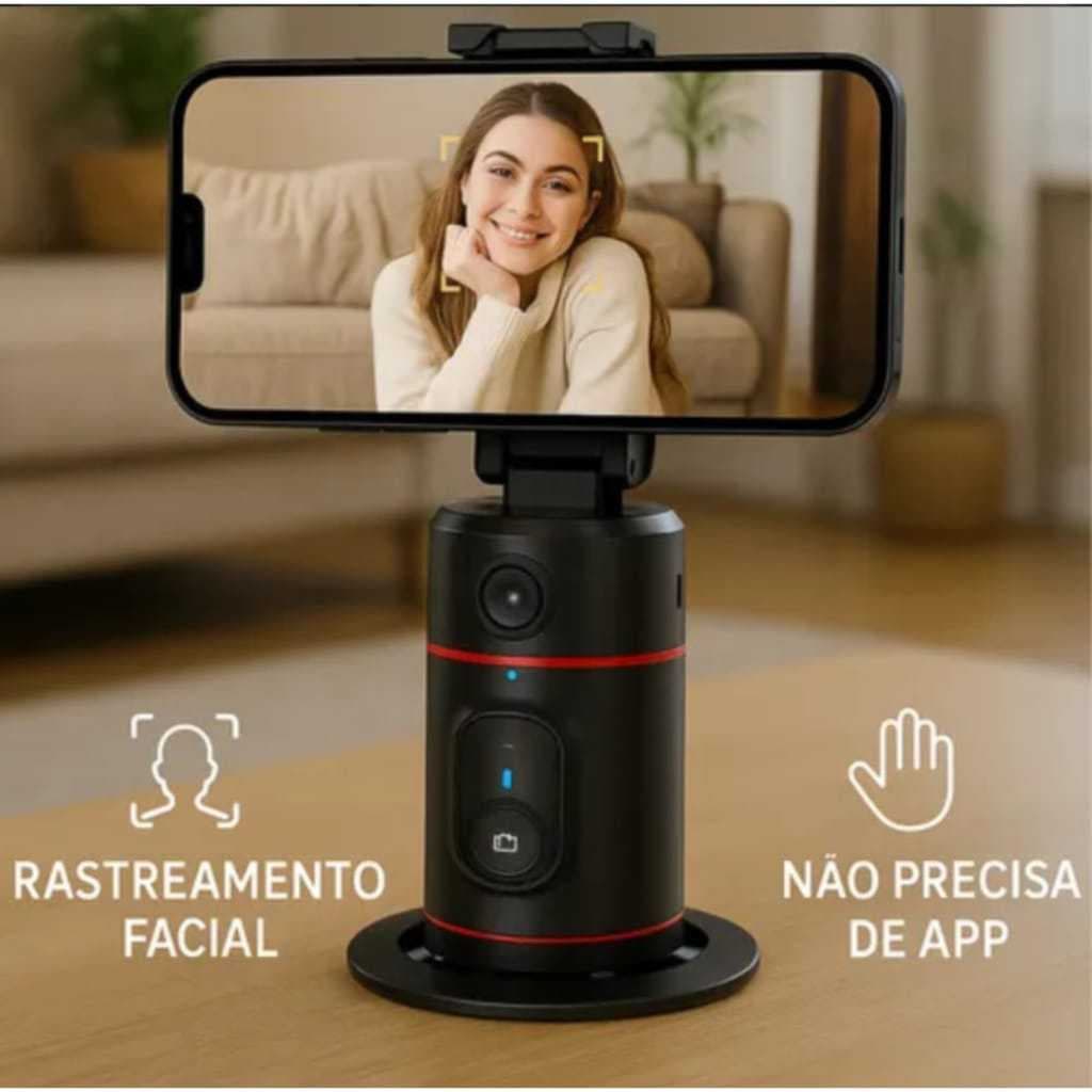 Gimbal Suporte Celular 360 Rastreamento Facial Inteligente com Contole Remoto Android Iphone