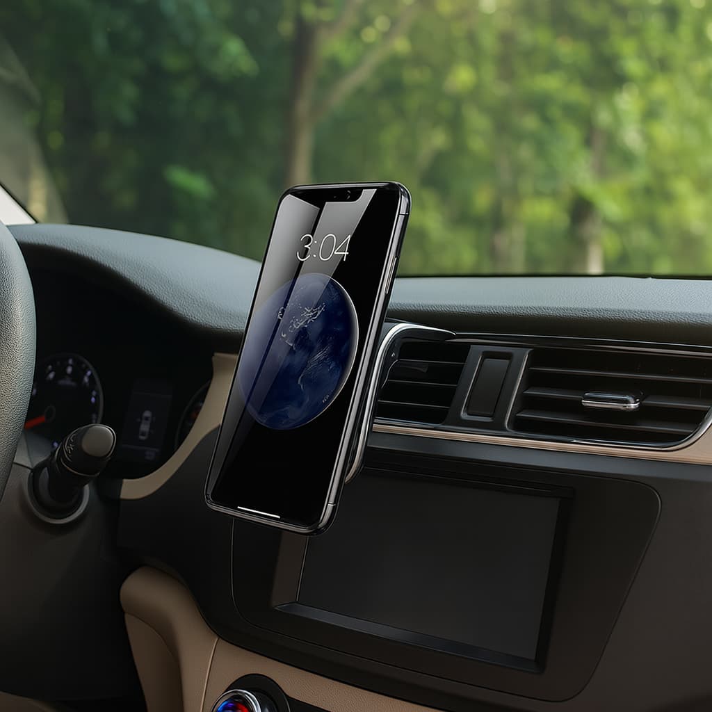 Suporte Automotivo Magnético Giratório 360° Universal para Carro Saida Ar Design Moderno Seguro