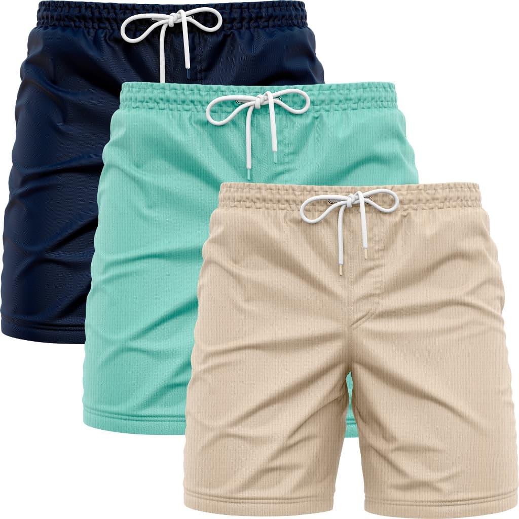 Kit 3 Short Bermuda Casual Linho Mauricinho Masculino Verão