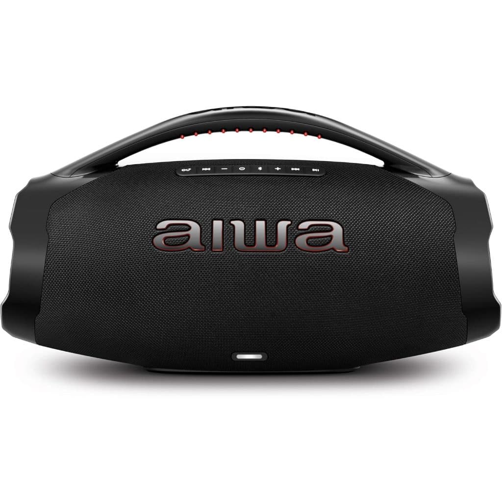 Caixa de Som Boombox Plus AIWA BBS-01-B 200W Bluetooth 30H IP66 USB Preto 1 ano de Garantia + NF