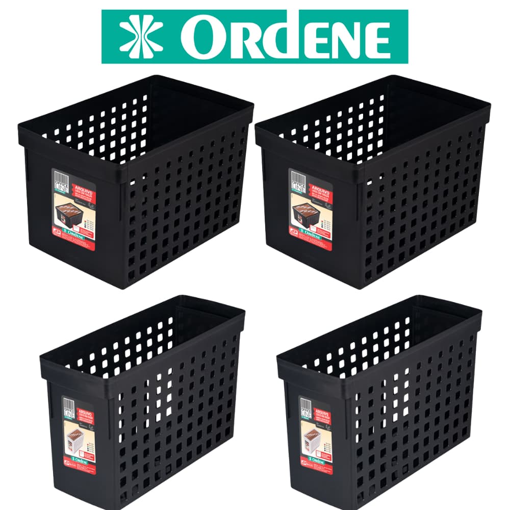 Kit 2 Arquivo Estreito + 2 Arquivo Largo Ordene Arquivo Morto Pastas Suspensas Com Furação Lateral