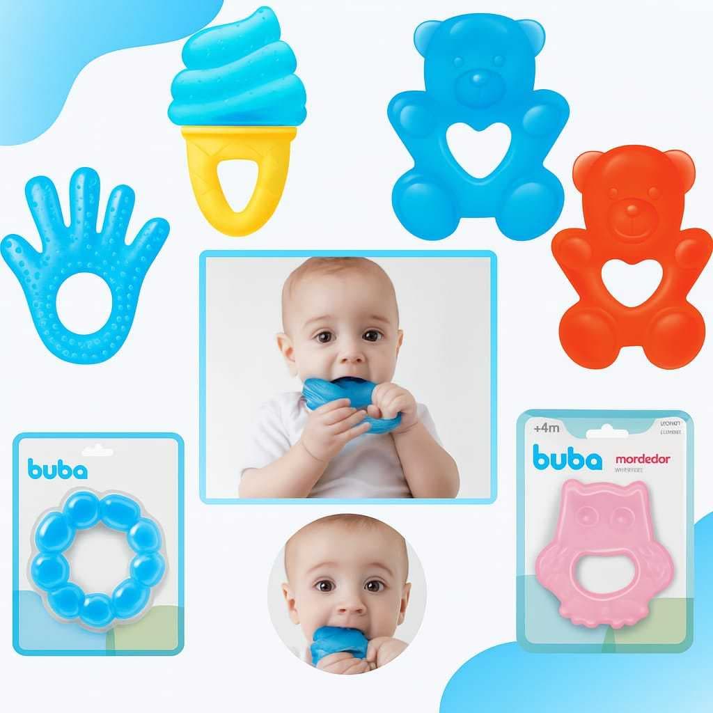 Mordedor de Água Buba Mordedor Massageador  Gengiva E Dente Bebe Infantil  Dentinho Varios Modelos  Silicone
