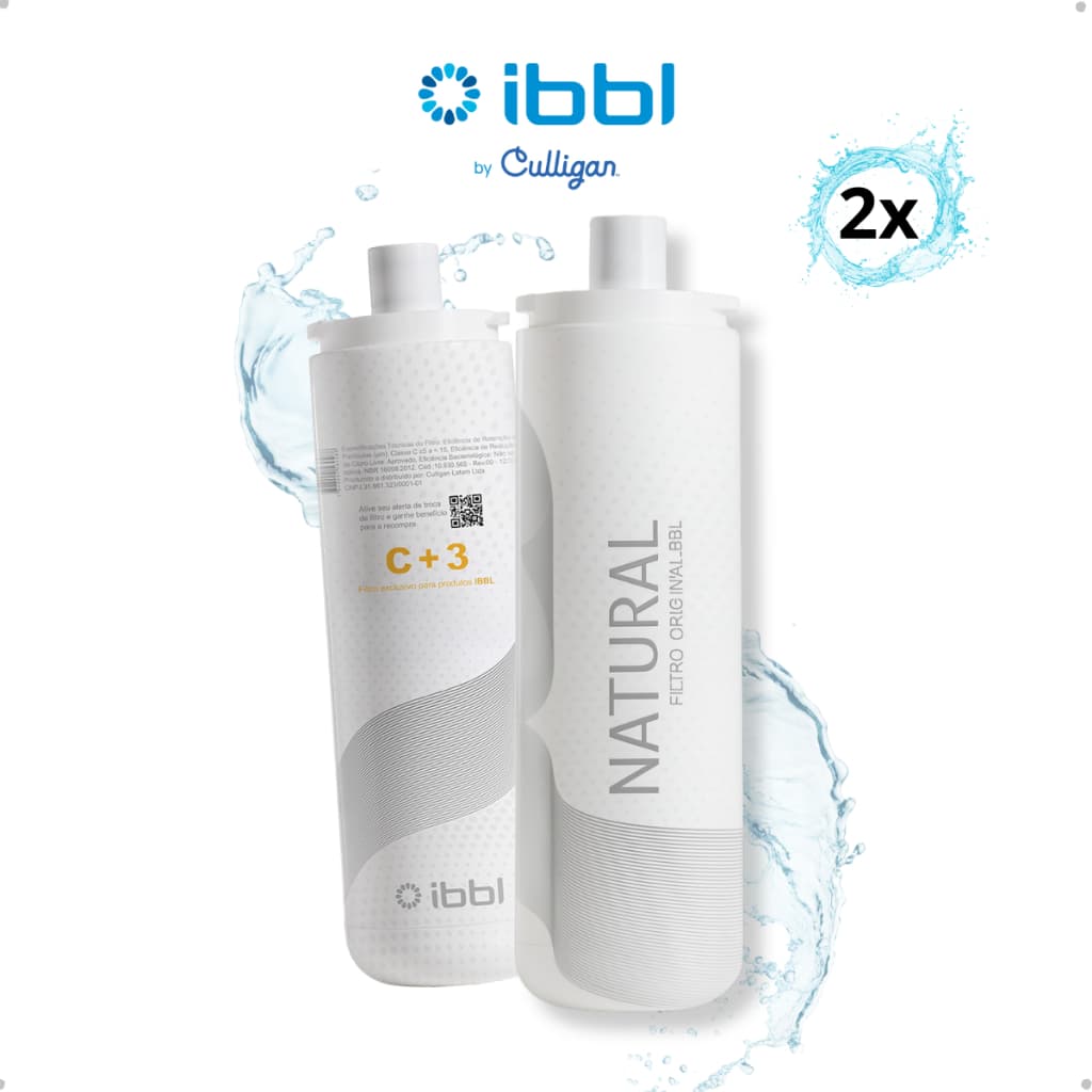 Kit 2 Refil Filtro IBBL Natural C+3 Original E-due, Vivax, FR600, Due, Purepress Purificador Água