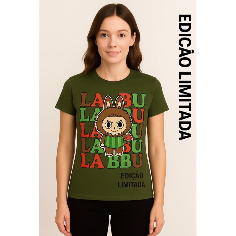 Camiseta Feminina Estampada Lubu | T-Shirt Kawaii Divertida Algodão