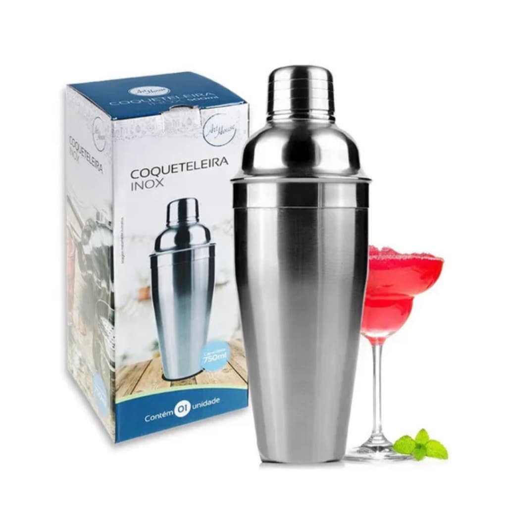 Coqueteleira Inox 500ml Drinks Caipirinha Bar Coquetel